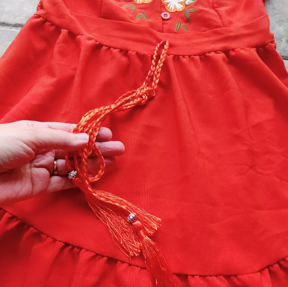 Very Cute Rusty Orange Dress - Picture 3 of 10